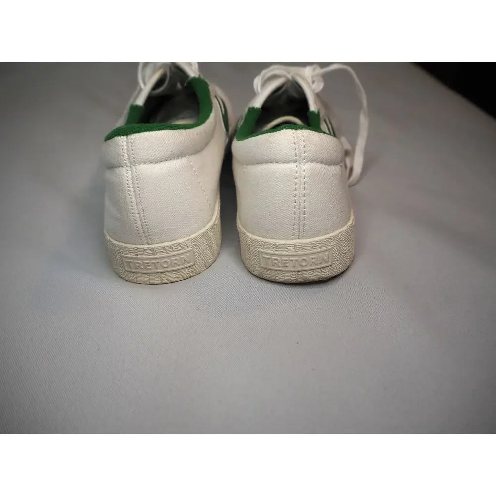 Tretorn Nylite Womens 8 White Green Canvas Low Top Tennis Shoes Sneakers Preppy